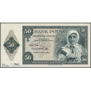 dwa jednostronne druki banknotu emisji 50 złotych 20.08...