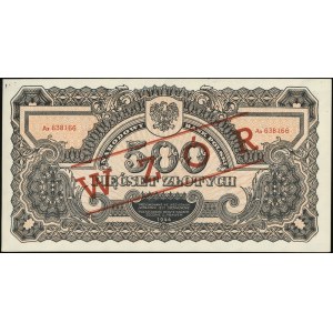 500 złotych 1944, seria Ax, numeracja 638166, w klauzul...
