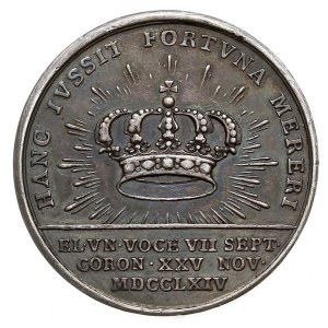 medal koronacyjny 1764 autorstwa T. Pingo, Aw: Popiersi...