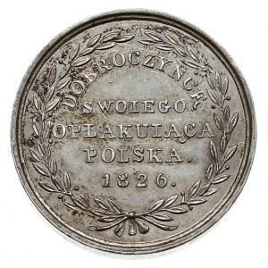 medal 1826 r, Aw: Popiersie cara w prawo i napis wokoło...