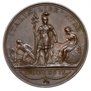Alexander Suworow 1799 r., medal sygnowany C H Kuchler,...