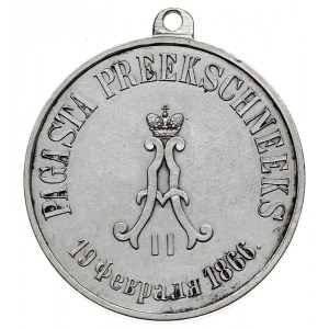 Kurlandia - Aleksander II, medal niesygnowany z uszkiem...