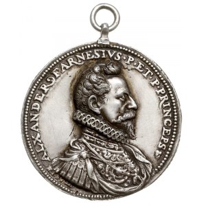 Aleksander Farnese 1545-1592, jednostronny sygnowany (s...