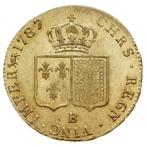 podwójny louis d’or a la tete nue 1787 / B, Rouen, złot...
