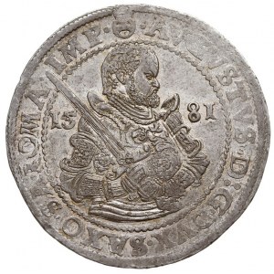 talar 1581 / HB, Drezno, srebro 29.12 g, Dav. 979, Kahn...