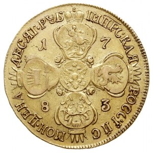 10 rubli (imperiał) 1783 / СПБ TI, Petersburg, złoto 12...