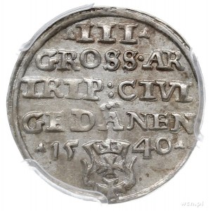 trojak 1540, Gdańsk, Iger G.40.1.e (R1), moneta w pudeł...