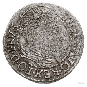grosz 1557, Gdańsk, typ późniejszy z dużą głową króla, ...
