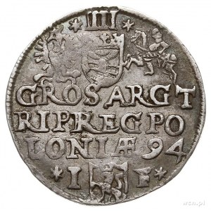trojak 1594, Olkusz, pod popiersiem króla gwiazdka, Ige...