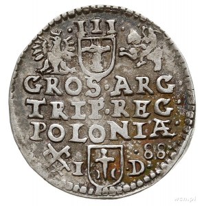 trojak 1588, Poznań, Iger P.88.3.a (R2), awers dość pły...
