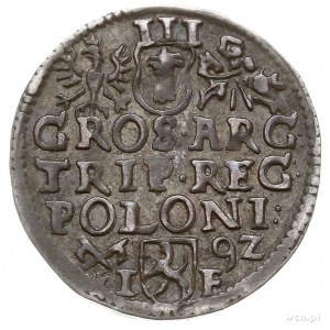trojak 1592, Poznań, końcówka daty z prawej strony, Ige...