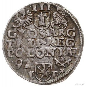 trojak 1592, Poznań, końcówka daty z lewej strony, Iger...