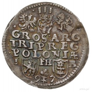 trojak 1597, Poznań, Iger P.97.4.c, drobna wada bicia, ...