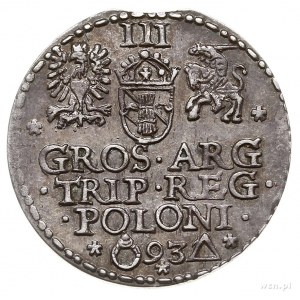 trojak 1593, Malbork, Iger M.93.1.a, moneta wybita z kr...