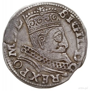 trojak 1599, Wschowa, popiersie króla z bardzo nietypow...