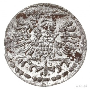 denar 1596, Gdańsk, małe cyfry w dacie, pięknie zachowa...