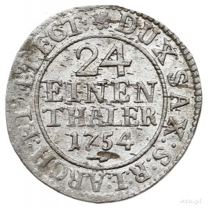 grosz (1/24 talara) 1754, Drezno, Kahnt 580, drobna wad...