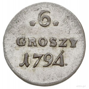 6 groszy 1794, Warszawa, cyfra 4 ma kształt trójkąta, P...