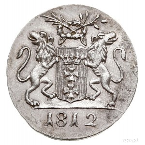 1 grosz 1812, Gdańsk, srebro 1.89, Plage 50, rzadki, w ...