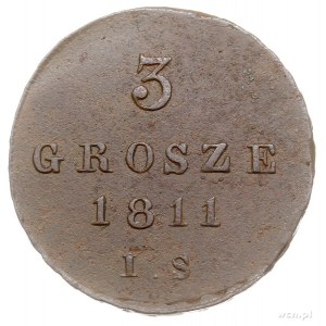 3 grosze 1811/IS, Warszawa, Iger KW.11.1.a, Plage 83, p...