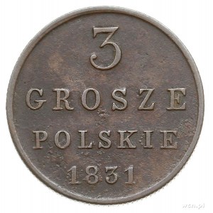 3 grosze polskie 1831, Warszawa, Iger KK.31.1.a (R1), B...