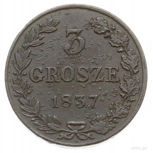 3 grosze polskie 1837, Warszawa, Iger KK.37.1.a (R1), B...