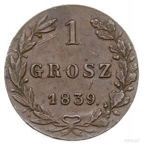 1 grosz 1839, Warszawa, kropka po dacie, Plage 256, Bit...