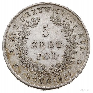 5 złotych 1831, Warszawa, Plage 272, minimalnie justowa...