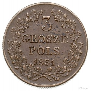 3 grosze polskie 1831, Warszawa, odmiana z prostymi łap...
