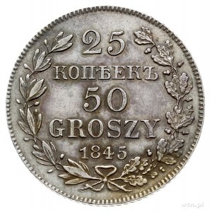 25 kopiejek = 50 groszy 1845, Warszawa, Plage 384, Bitk...