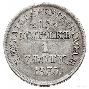 15 kopiejek = 1 złoty 1835, Warszawa, odmiana z dużymi ...