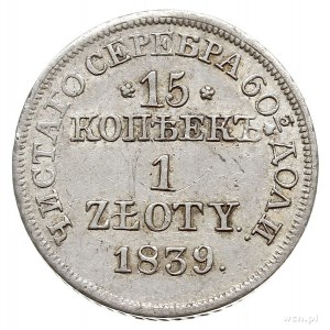 15 kopiejek = 1 złoty 1839, Warszawa, Plage 412, Bitkin...