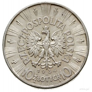 10 złotych 1934, Józef Piłsudski, Parchimowicz 124a, rz...