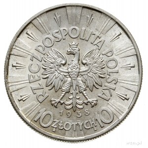 10 złotych 1938, Warszawa, Józef Piłsudski, Parchimowic...