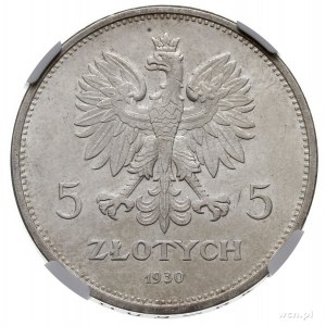 5 złotych 1930, Warszawa, Sztandar - 100. rocznica Pows...
