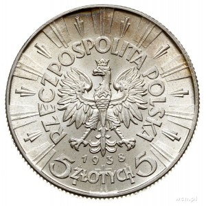 5 złotych 1938, Warszawa, Józef Piłsudski, Parchimowicz...