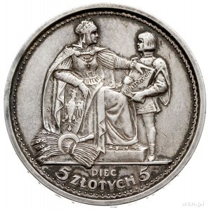 5 złotych 1925, Warszawa, Konstytucja, 100 perełek, sre...