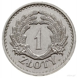 1 złoty 1928, Warszawa, nominał 1 w wieńcu z kłosów, be...