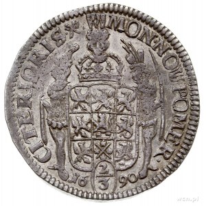 Karol XI 1660-1697, 2/3 talara (gulden) 1690, Szczecin....