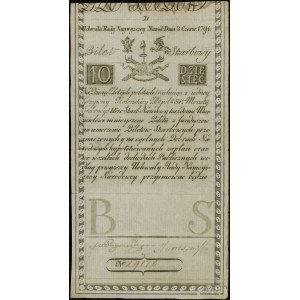 10 złotych polskich 8.06.1794, seria D, numeracja 29178...