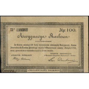 asygnacja skarbowa na 100 złotych polskich 1831, numera...
