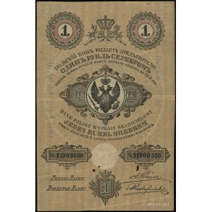 1 rubel srebrem 1866, podpisy A. Kruze i M. Rostafiński...
