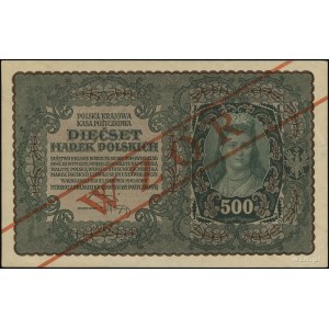 500 marek polskich 23.08.1919, po obu stronach ukośny c...