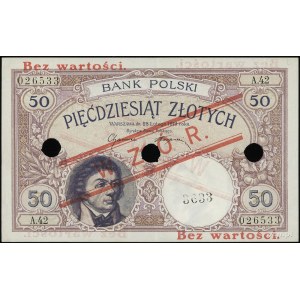 50 złotych 28.02.1919, seria A.42, numeracja 026533, po...