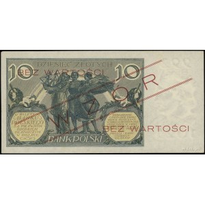 10 złotych 20.07.1926, po obu stronach ukośny czerwony ...