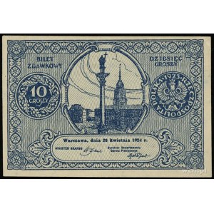 10 groszy 28.04.1924, bez oznaczenia serii i numeracji,...