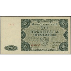 20 złotych 15.07.1947, seria A, numeracja 6681545, Luco...