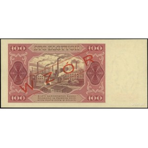 100 złotych 1.07.1948, seria GL bez ramki wokół ośmioką...