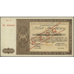 bilet skarbowy na 50.000 złotych 1945, emisja I, seria ...