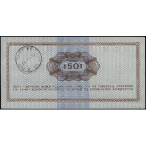 bon na 50 dolarów 1.10.1969, seria FI, numeracja 057182...